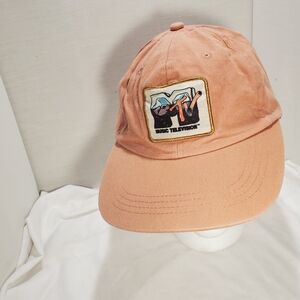 MTV Logo 2021 Billed Hat Peach Color Adjustable Pre-owened Unisex